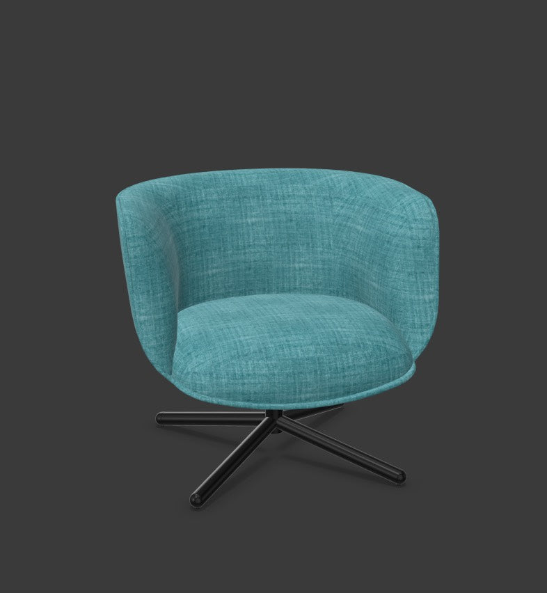 BOMBOM Drehsessel in Türkis / Schwarz präsentiert im Onlineshop von KAQTU Design AG. Sessel mit Armlehnen ist von Infiniti Design