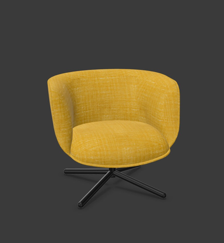 BOMBOM Drehsessel in Gelb / Schwarz präsentiert im Onlineshop von KAQTU Design AG. Sessel mit Armlehnen ist von Infiniti Design