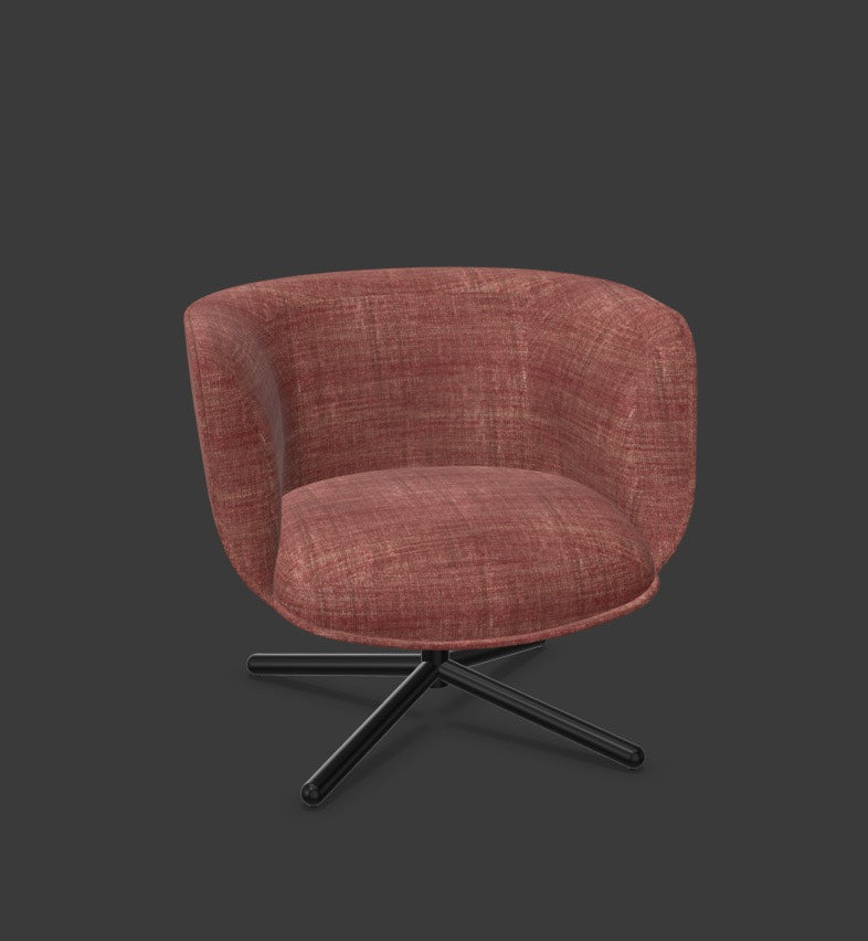 BOMBOM Drehsessel in Weinrot / Schwarz präsentiert im Onlineshop von KAQTU Design AG. Sessel mit Armlehnen ist von Infiniti Design