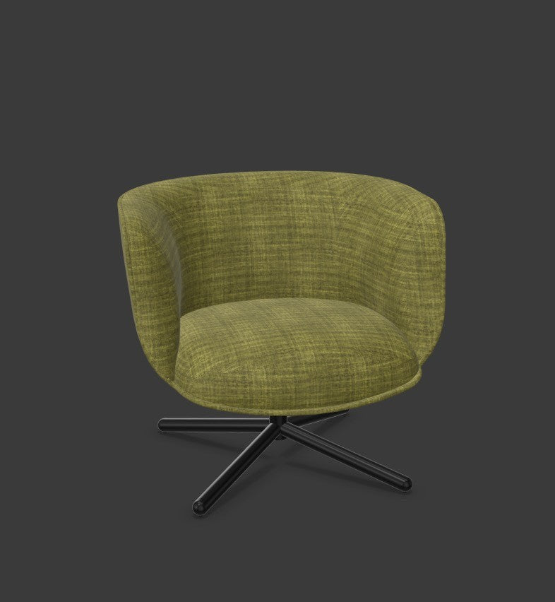 BOMBOM Drehsessel in Dunkelgrün / Schwarz präsentiert im Onlineshop von KAQTU Design AG. Sessel mit Armlehnen ist von Infiniti Design