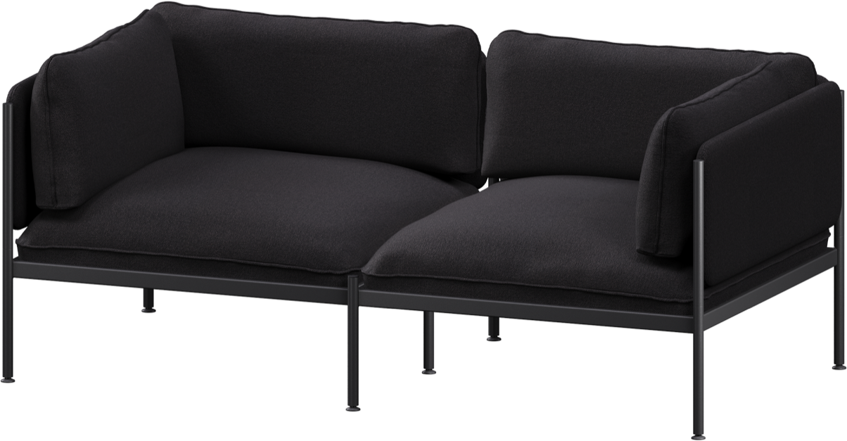 Toom Modular Sofa 2-Sitzer Konfiguration 3 in Graphite Black  präsentiert im Onlineshop von KAQTU Design AG. 2er Sofa ist von Noo.ma