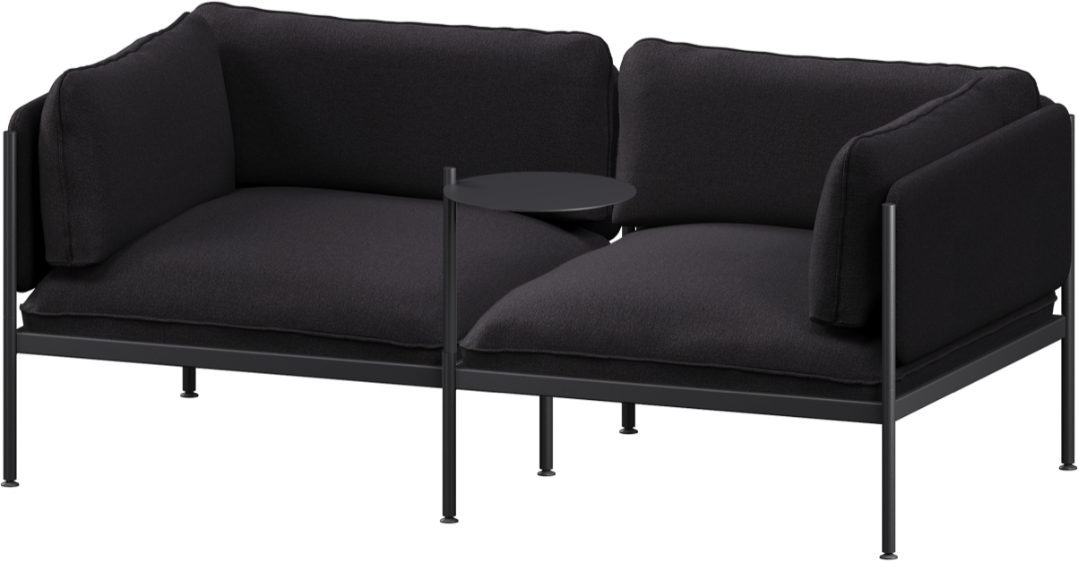 Toom Modular Sofa 2-Sitzer Konfiguration 3 in Graphite Black  präsentiert im Onlineshop von KAQTU Design AG. 2er Sofa ist von Noo.ma