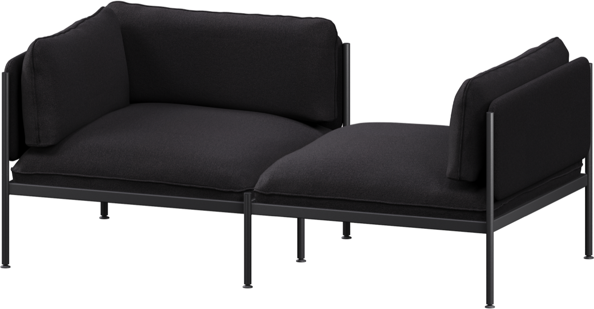 Toom Modular Sofa 2-Sitzer Konfiguration 2 in Graphite Black  präsentiert im Onlineshop von KAQTU Design AG. 2er Sofa ist von Noo.ma
