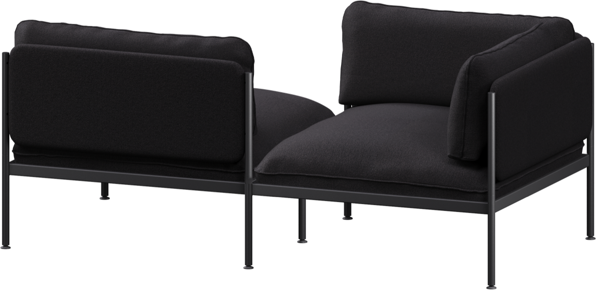 Toom Modular Sofa 2-Sitzer Konfiguration 2 in Graphite Black  präsentiert im Onlineshop von KAQTU Design AG. 2er Sofa ist von Noo.ma