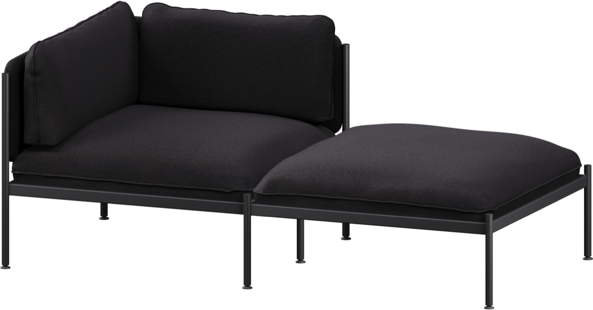 Toom Modular Sofa 2-Sitzer Chaise Lounge in Graphite Black  präsentiert im Onlineshop von KAQTU Design AG. 2er Sofa ist von Noo.ma