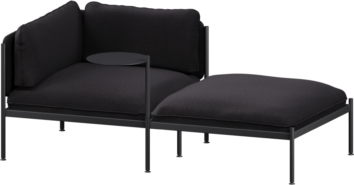 Toom Modular Sofa 2-Sitzer Chaise Lounge in Graphite Black  präsentiert im Onlineshop von KAQTU Design AG. 2er Sofa ist von Noo.ma