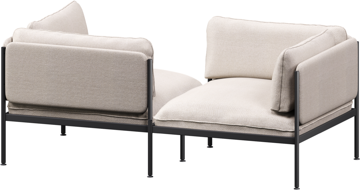 Toom Modular Sofa 2-Sitzer Konfiguration 3 in Oatmilk Beige  präsentiert im Onlineshop von KAQTU Design AG. 2er Sofa ist von Noo.ma