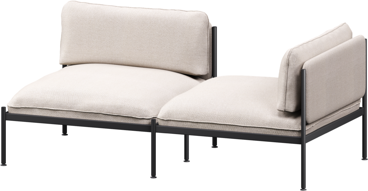 Toom Modular Sofa 2-Sitzer Konfiguration 1 in Oatmilk Beige  präsentiert im Onlineshop von KAQTU Design AG. 2er Sofa ist von Noo.ma