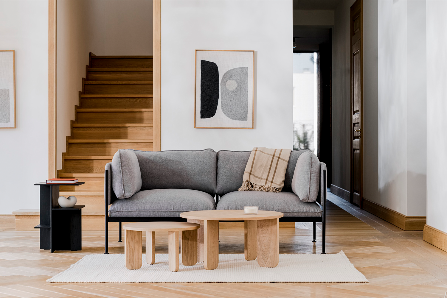 Toom Modular Sofa 2-Sitzer Konfiguration 3 in Pale Grey  präsentiert im Onlineshop von KAQTU Design AG. 2er Sofa ist von Noo.ma