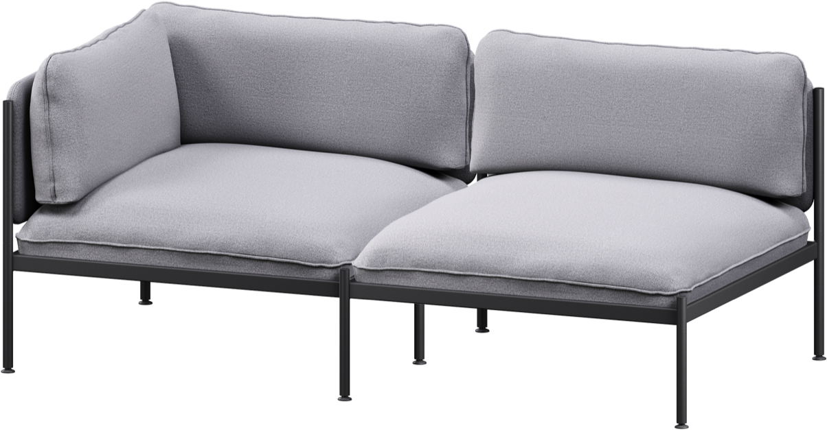 Toom Modular Sofa 2-Sitzer Konfiguration 2 in Pale Grey  präsentiert im Onlineshop von KAQTU Design AG. 2er Sofa ist von Noo.ma