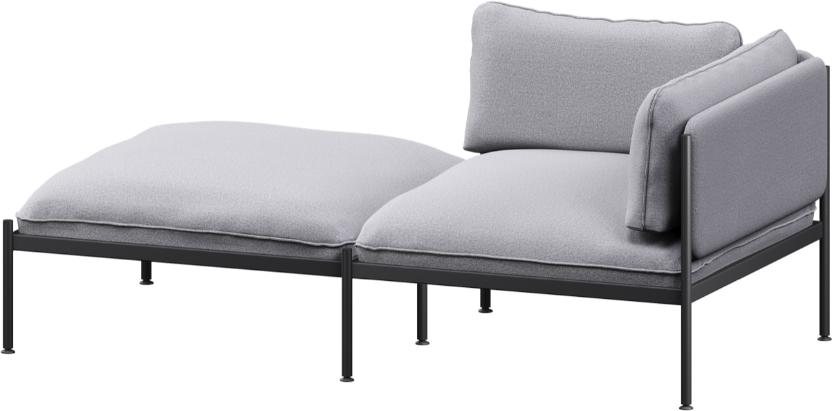 Toom Modular Sofa 2-Sitzer Chaise Lounge in Pale Grey  präsentiert im Onlineshop von KAQTU Design AG. 2er Sofa ist von Noo.ma