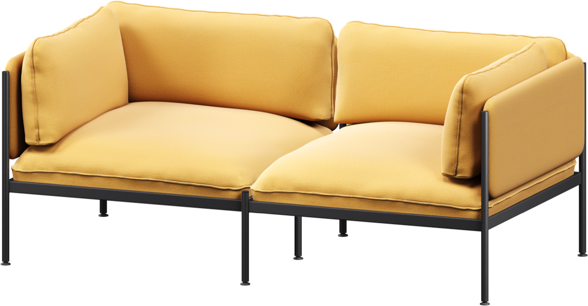 Toom Modular Sofa 2-Sitzer Konfiguration 3 in Yellow Ochre präsentiert im Onlineshop von KAQTU Design AG. 2er Sofa ist von Noo.ma