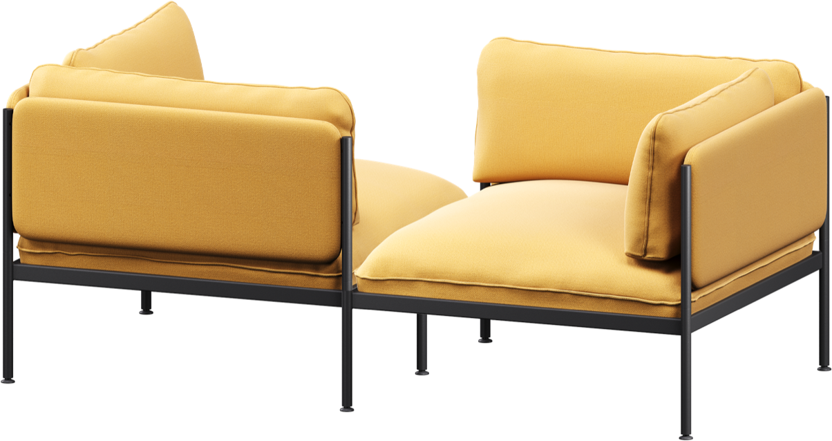 Toom Modular Sofa 2-Sitzer Konfiguration 3 in Yellow Ochre präsentiert im Onlineshop von KAQTU Design AG. 2er Sofa ist von Noo.ma