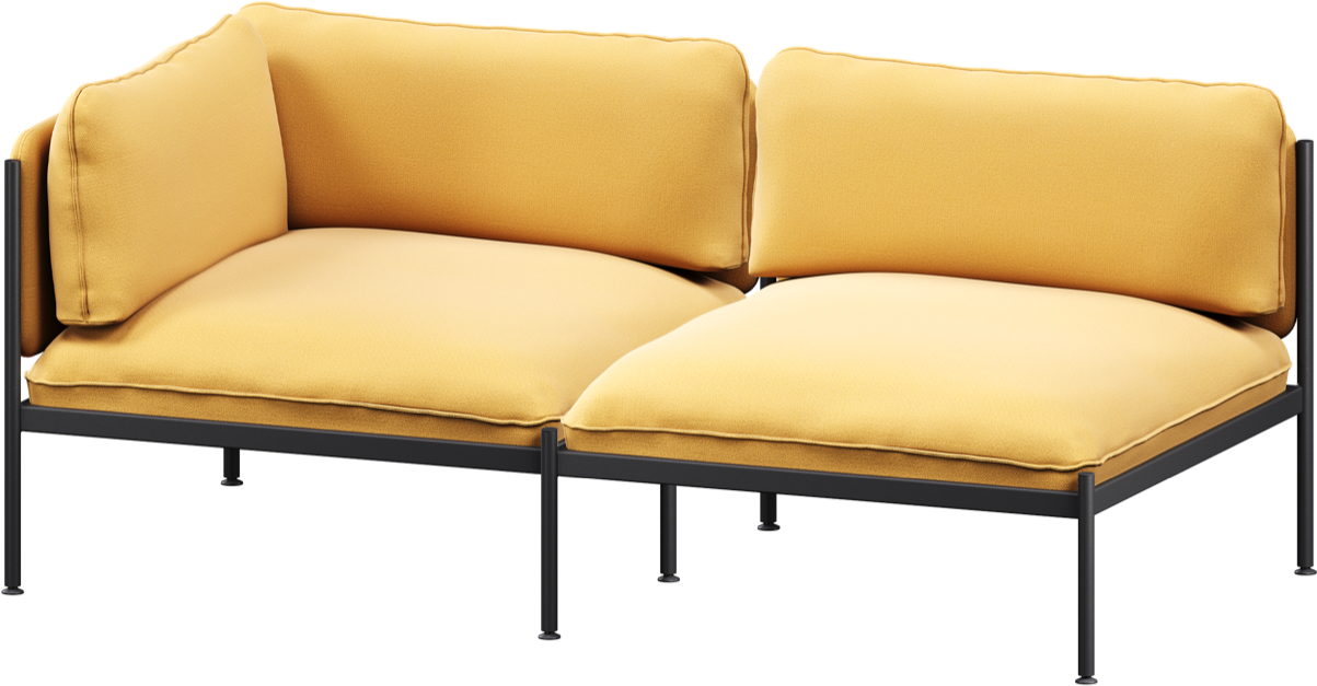 Toom Modular Sofa 2-Sitzer Konfiguration 2 in Yellow Ochre präsentiert im Onlineshop von KAQTU Design AG. 2er Sofa ist von Noo.ma