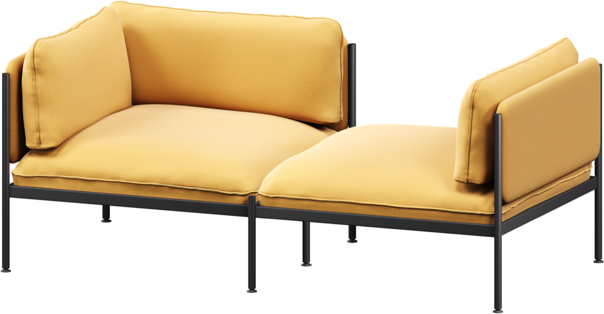 Toom Modular Sofa 2-Sitzer Konfiguration 2 in Yellow Ochre präsentiert im Onlineshop von KAQTU Design AG. 2er Sofa ist von Noo.ma