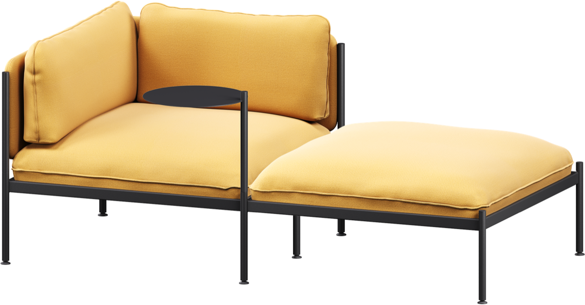 Toom Modular Sofa 2-Sitzer Chaise Lounge in Yellow Ochre präsentiert im Onlineshop von KAQTU Design AG. 2er Sofa ist von Noo.ma