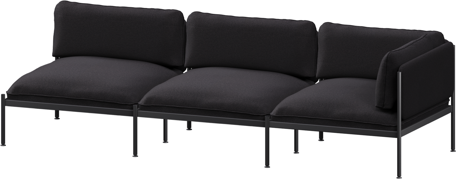 Toom Modular Sofa 3-Sitzer Konfiguration 1 in Graphite Black  präsentiert im Onlineshop von KAQTU Design AG. 3er Sofa ist von Noo.ma