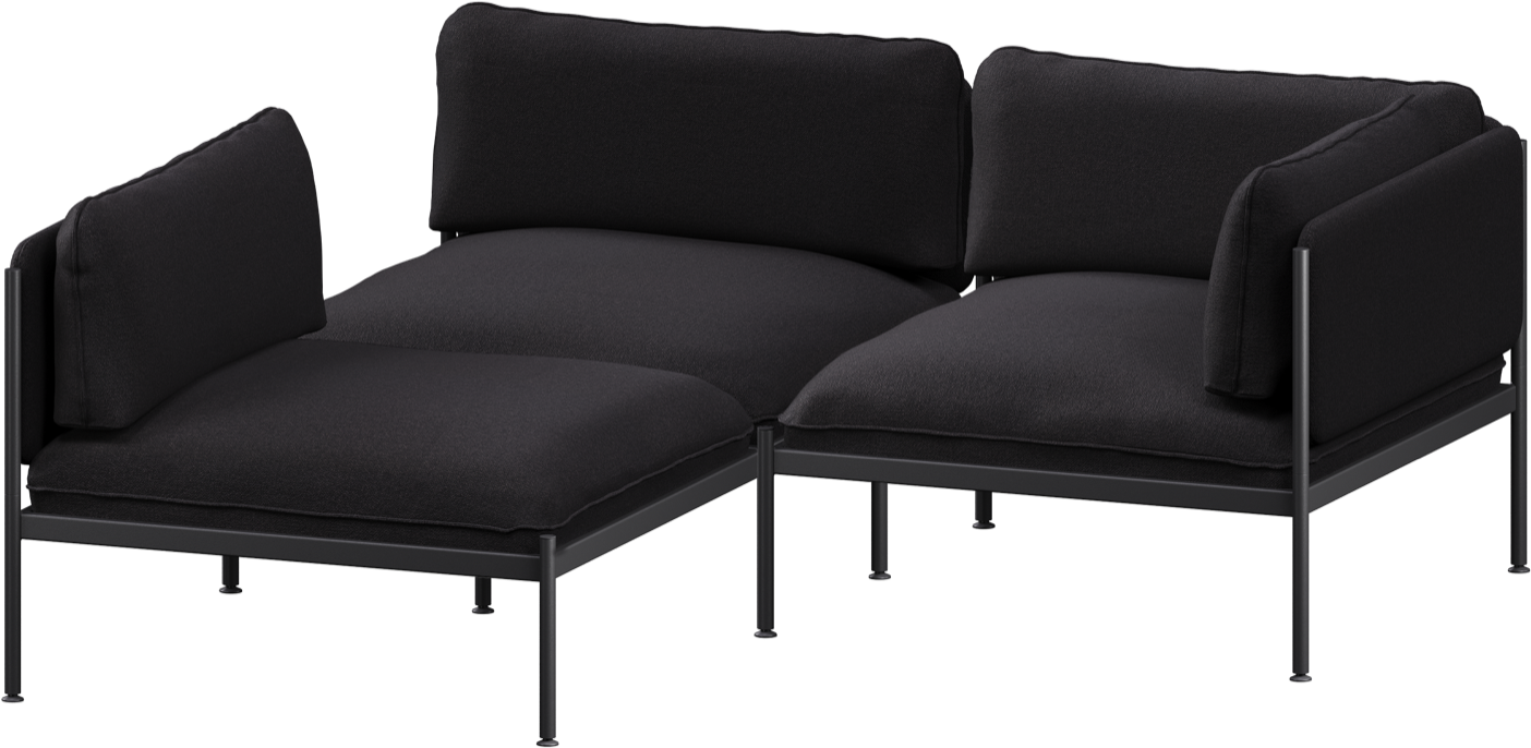 Toom Modular Sofa 3-Sitzer Konfiguration 1 in Graphite Black  präsentiert im Onlineshop von KAQTU Design AG. 3er Sofa ist von Noo.ma