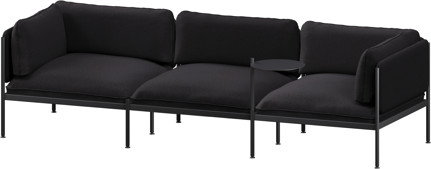 Toom Modular Sofa 3-Sitzer Konfiguration 2 in Graphite Black  präsentiert im Onlineshop von KAQTU Design AG. 3er Sofa ist von Noo.ma
