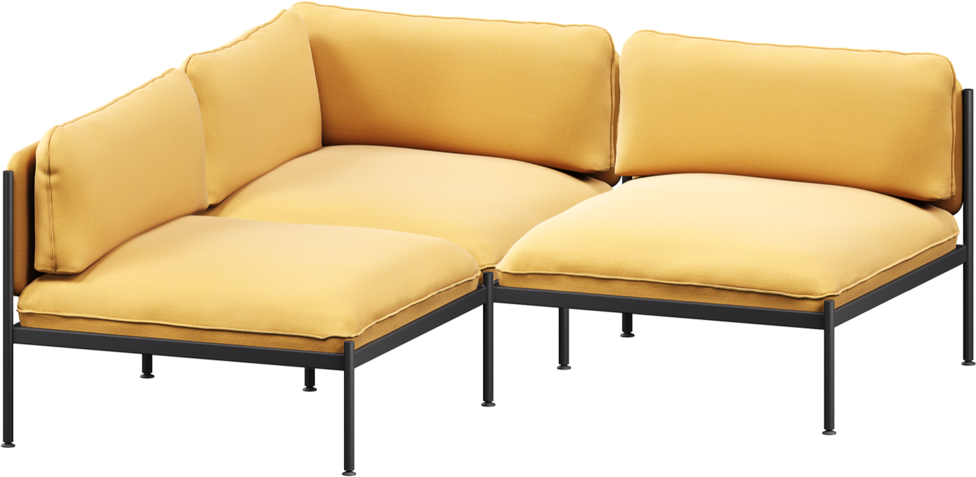 Toom Modular Sofa 3-Sitzer Konfiguration 1 in Yellow Ochre präsentiert im Onlineshop von KAQTU Design AG. 3er Sofa ist von Noo.ma