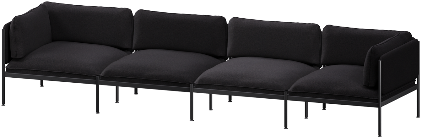 Toom Modular Sofa 4-Sitzer Konfiguration 2a in Graphite Black  präsentiert im Onlineshop von KAQTU Design AG. 4er Sofa ist von Noo.ma