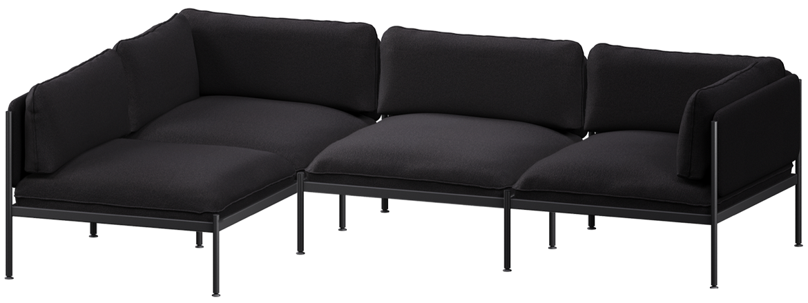 Toom Modular Sofa 4-Sitzer Konfiguration 2b in Graphite Black  präsentiert im Onlineshop von KAQTU Design AG. Ecksofa links ist von Noo.ma