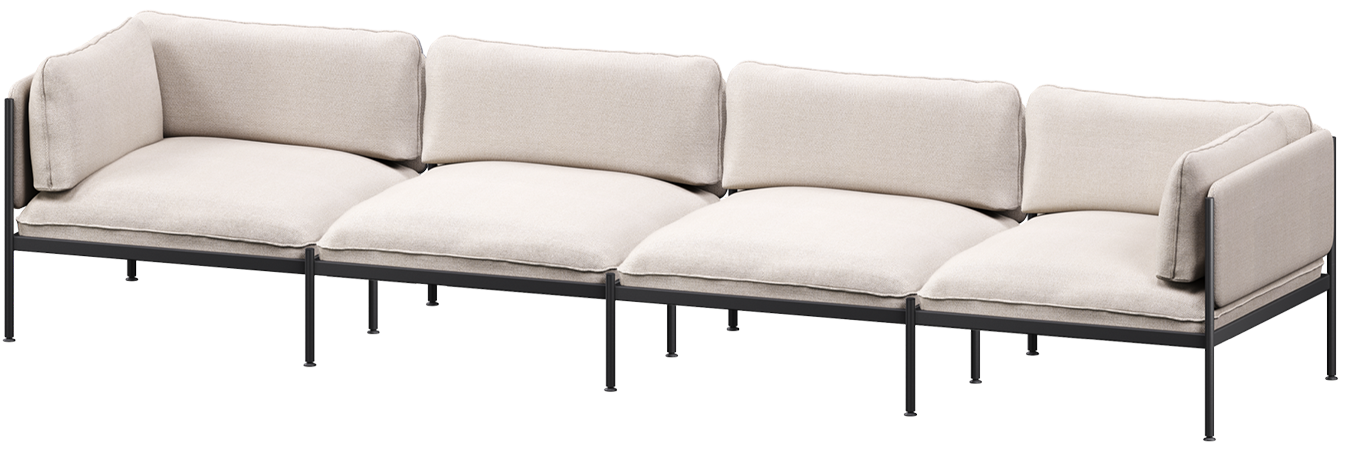 Toom Modular Sofa 4-Sitzer Konfiguration 2a in Oatmilk Beige  präsentiert im Onlineshop von KAQTU Design AG. 4er Sofa ist von Noo.ma