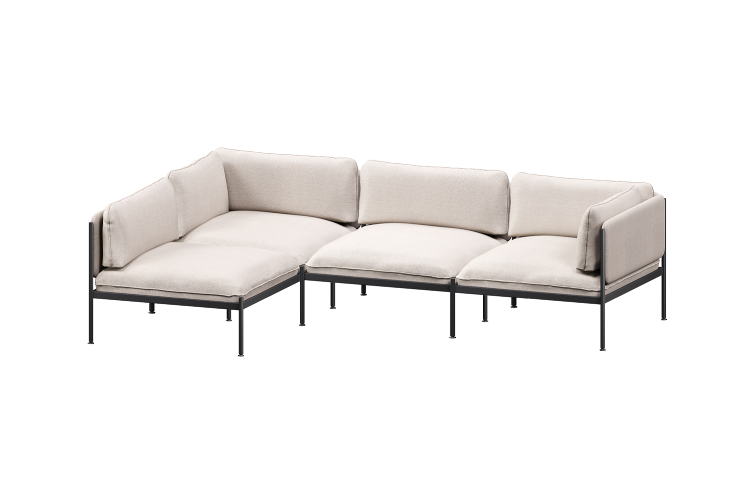 Toom Modular Sofa 4-Sitzer Konfiguration 2b in Oatmilk Beige  präsentiert im Onlineshop von KAQTU Design AG. Ecksofa links ist von Noo.ma