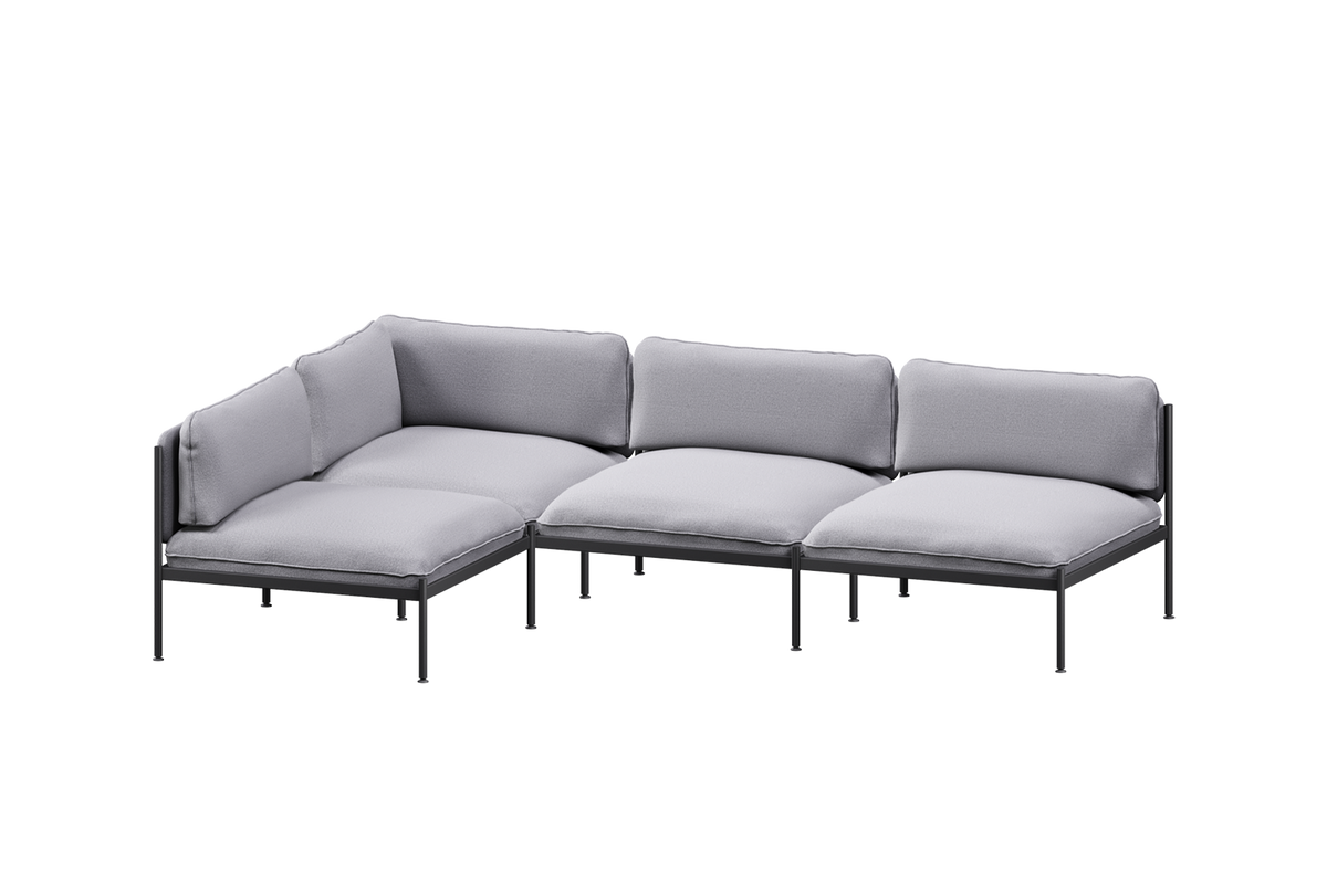 Toom Modular Sofa 4-Sitzer Konfiguration 1b in Pale Grey  präsentiert im Onlineshop von KAQTU Design AG. Ecksofa links ist von Noo.ma