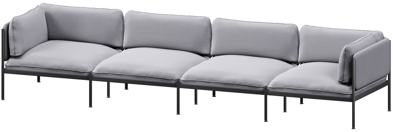 Toom Modular Sofa 4-Sitzer Konfiguration 2a in Pale Grey  präsentiert im Onlineshop von KAQTU Design AG. 4er Sofa ist von Noo.ma