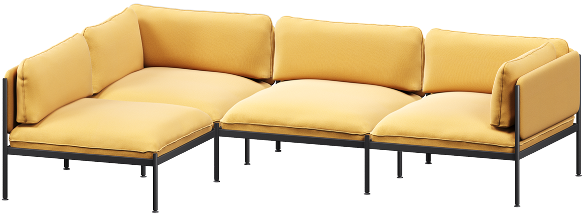 Toom Modular Sofa 4-Sitzer Konfiguration 2b in Yellow Ochre präsentiert im Onlineshop von KAQTU Design AG. Ecksofa links ist von Noo.ma