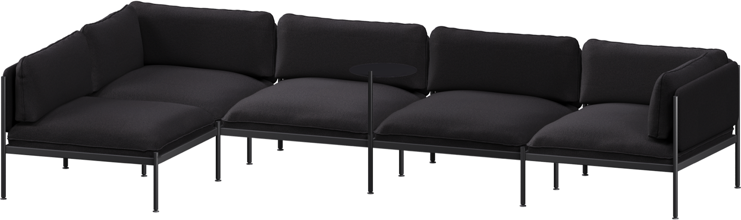 Toom Modular Sofa 5-Sitzer Konfiguration 1b in Graphite Black  präsentiert im Onlineshop von KAQTU Design AG. Ecksofa links ist von Noo.ma