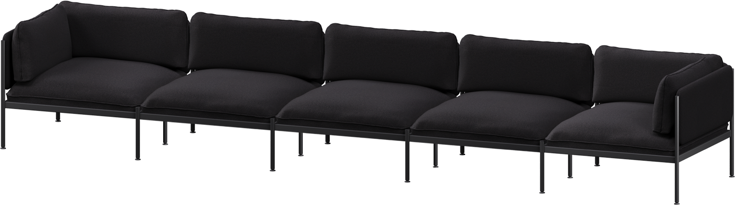 Toom Modular Sofa 5-Sitzer Konfiguration 1a in Graphite Black  präsentiert im Onlineshop von KAQTU Design AG. 5er Sofa ist von Noo.ma