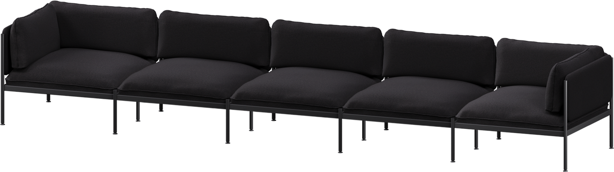 Toom Modular Sofa 5-Sitzer Konfiguration 1a in Graphite Black  präsentiert im Onlineshop von KAQTU Design AG. 5er Sofa ist von Noo.ma