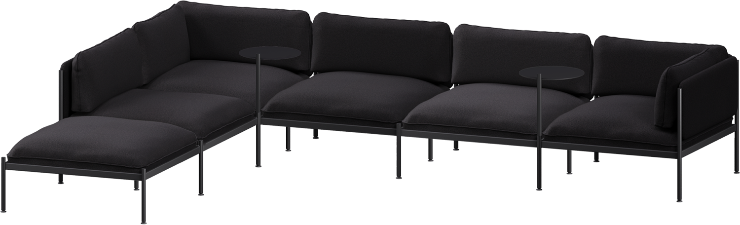 Toom Modular Sofa 6-Sitzer in Graphite Black  präsentiert im Onlineshop von KAQTU Design AG. Ecksofa links ist von Noo.ma