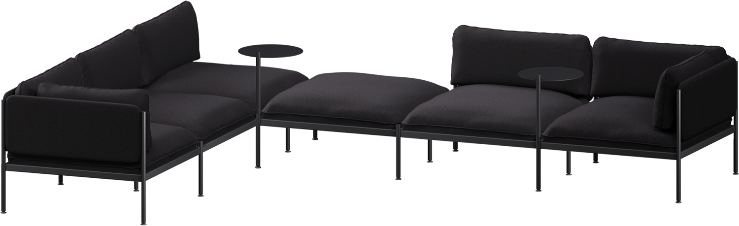 Toom Modular Sofa 6-Sitzer in Graphite Black  präsentiert im Onlineshop von KAQTU Design AG. Ecksofa links ist von Noo.ma