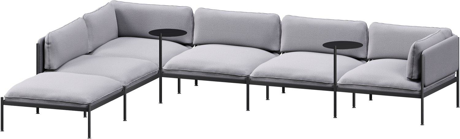 Toom Modular Sofa 6-Sitzer in Pale Grey  präsentiert im Onlineshop von KAQTU Design AG. Ecksofa links ist von Noo.ma