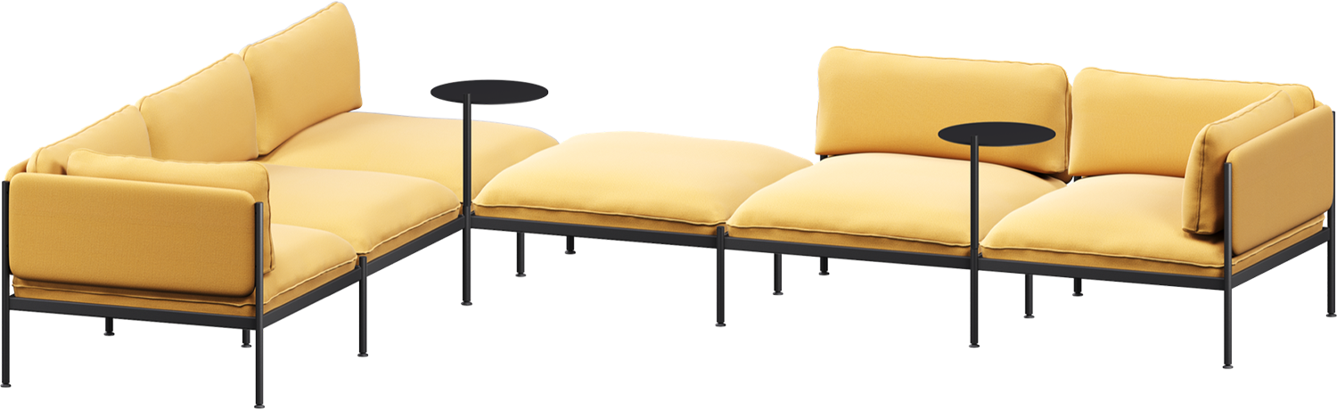 Toom Modular Sofa 6-Sitzer in Yellow Ochre präsentiert im Onlineshop von KAQTU Design AG. Ecksofa links ist von Noo.ma