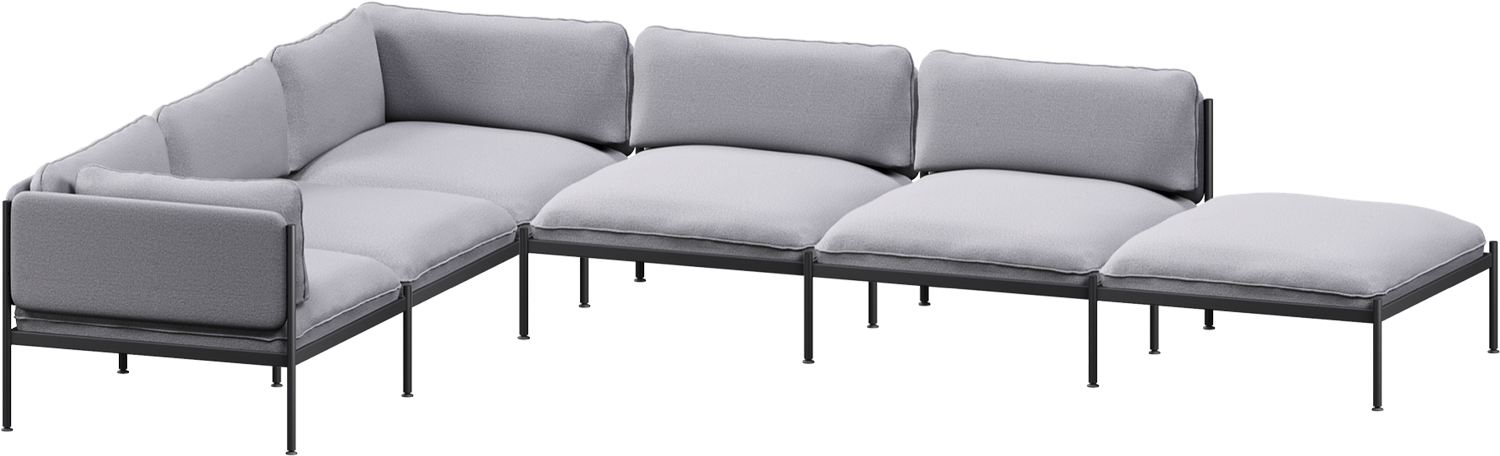 Toom Modular Sofa 6-Sitzer in Pale Grey  präsentiert im Onlineshop von KAQTU Design AG. Ecksofa links ist von Noo.ma
