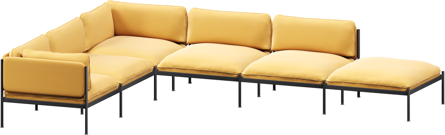 Toom Modular Sofa 6-Sitzer in Yellow Ochre präsentiert im Onlineshop von KAQTU Design AG. Ecksofa links ist von Noo.ma
