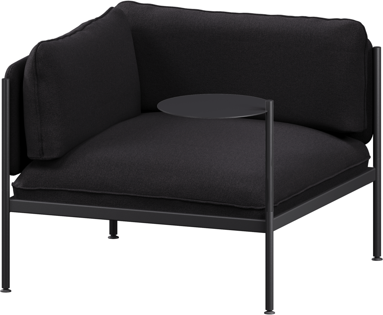 < in Graphite Black  präsentiert im Onlineshop von KAQTU Design AG. Sessel mit Armlehnen ist von Noo.ma