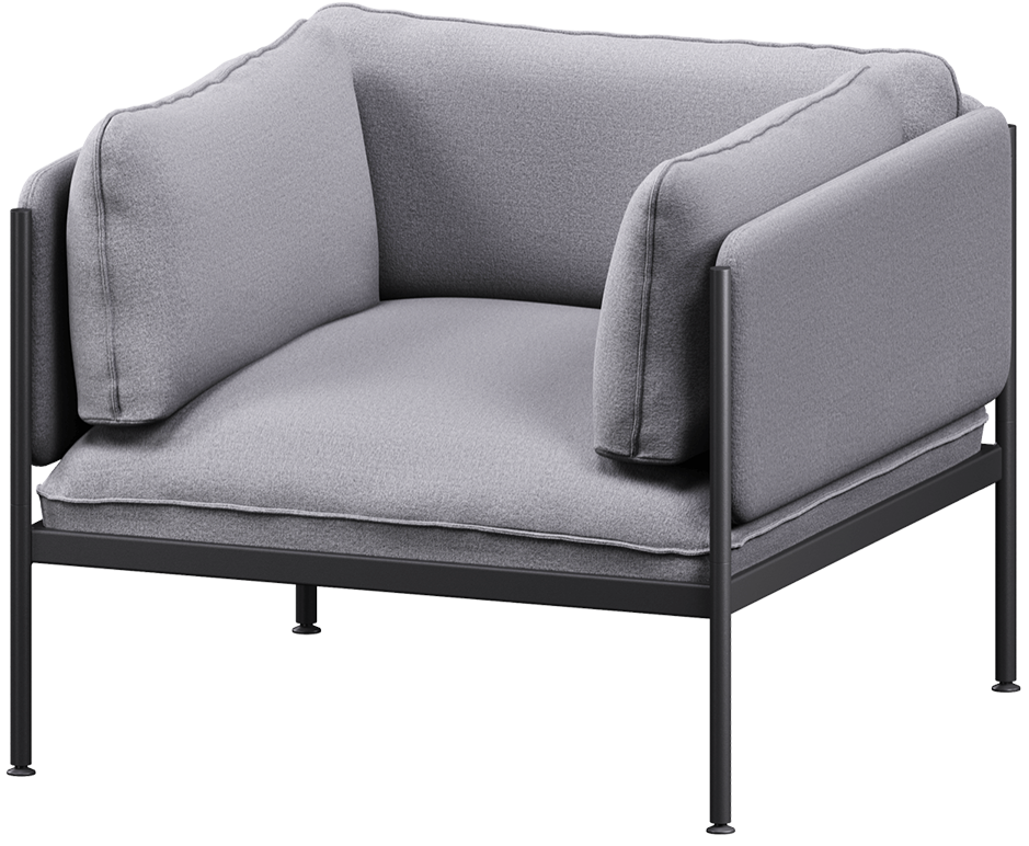 Toom Modular Sessel in Pale Grey  präsentiert im Onlineshop von KAQTU Design AG. Sessel mit Armlehnen ist von Noo.ma