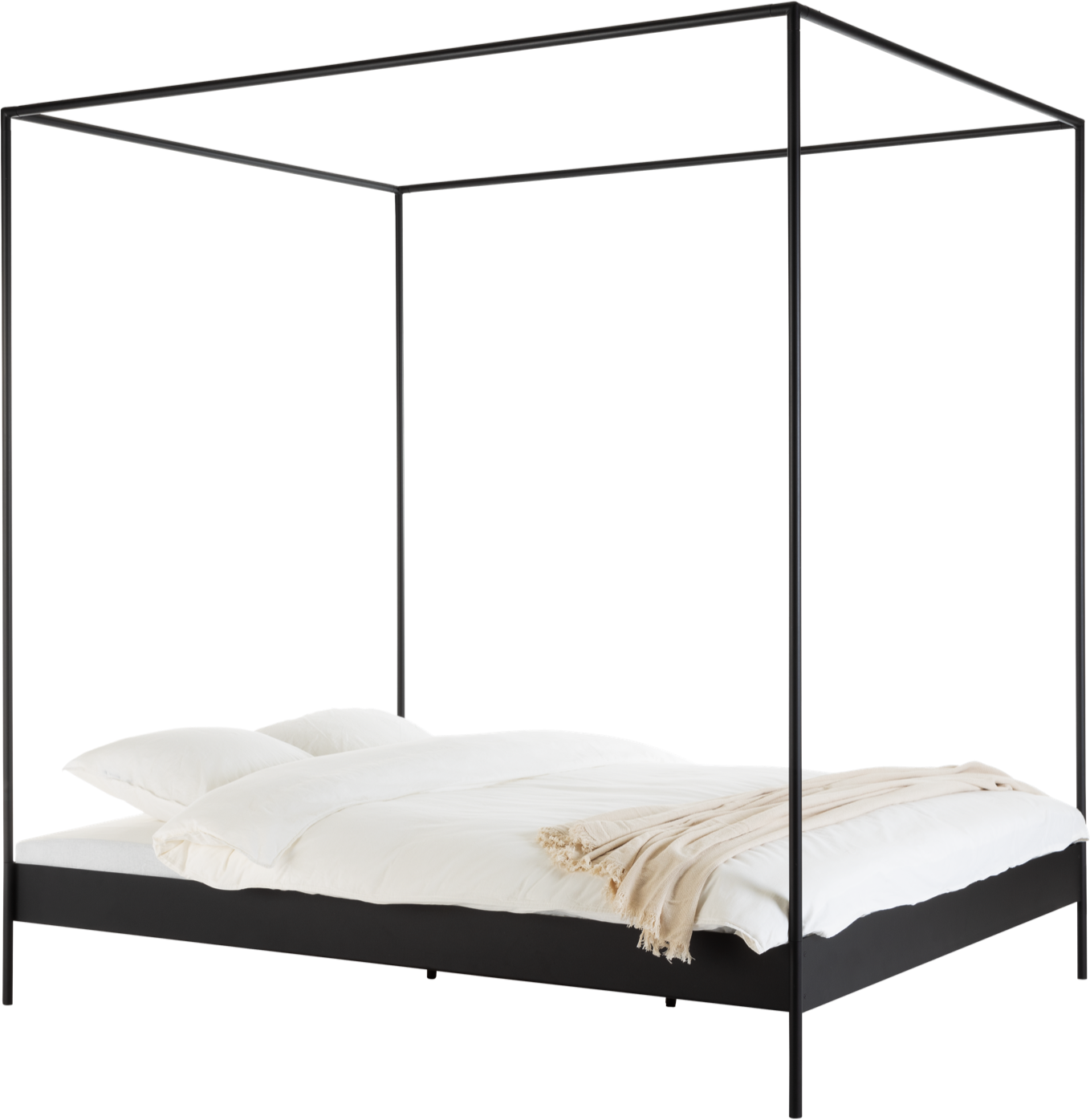 Eton Bett mit Lattenrost in Schwarz präsentiert im Onlineshop von KAQTU Design AG. Bett ist von Noo.ma